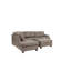 Ensemble de canapé modulaire 3 pièces contemporain avec méridienne réversible et repose-pieds, tissu Mocha Dorris