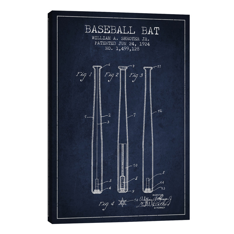 Baseball Bat by Aged Pixel - Print on Canvas, Wrapped Canvas, 101.6 cm H x 66.04 cm W x 3.175 cm D
