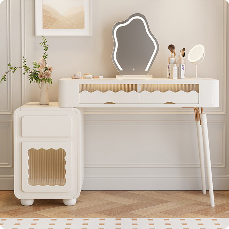 Commode simple multifonctionnelle de style crème