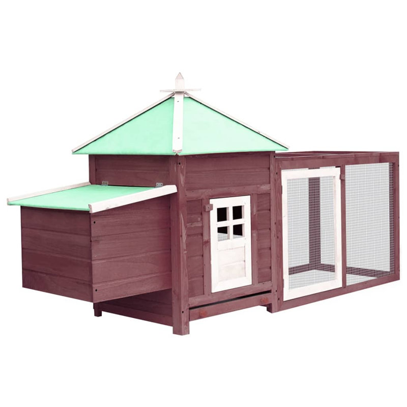 Francisca 13.09m² Chicken Coop with Chicken Run, Mocha