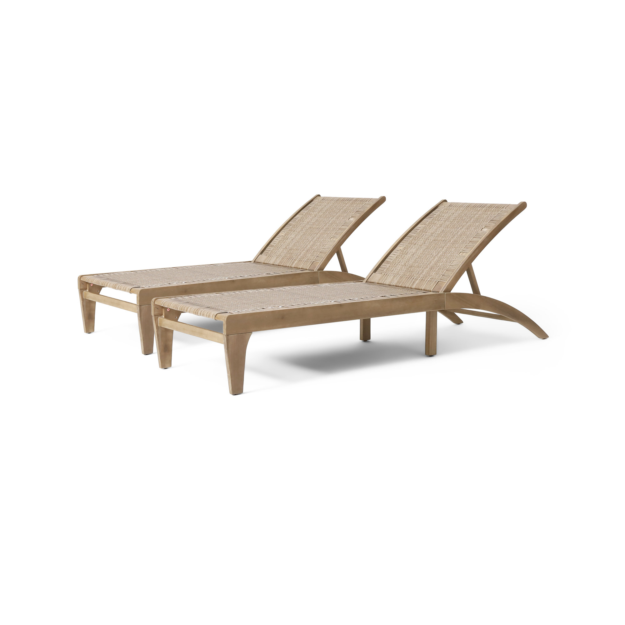25.5'' Outdoor Wicker Chaise Lounge, 2