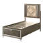 Lit simple avec rangement beige et champagne foncé