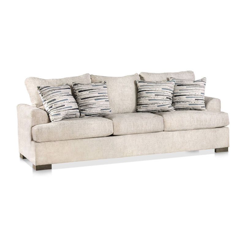 92.4" W Transitional Sofa, Cream, Cream