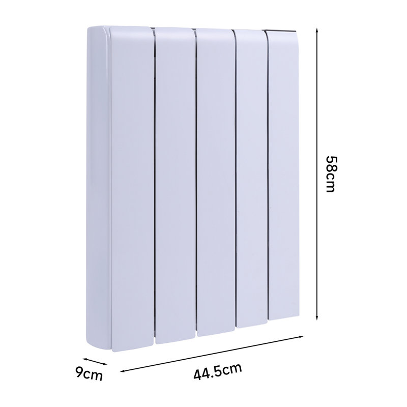 Symple Stuff 5120 BTU Electric Panel Space Heater with Adjustable Thermostat, White, 1000W, 58cm H x 44.5cm W x 9cm D