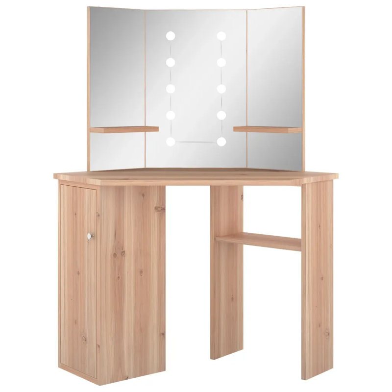 Cezara Dressing Table with Mirror, Oak