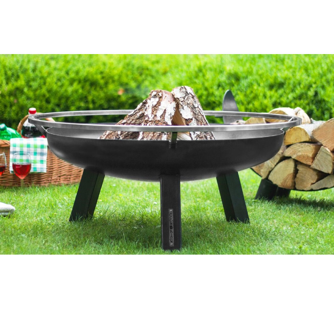 Garden Fire Basket PORTO In Steel Diameter60 Cm
