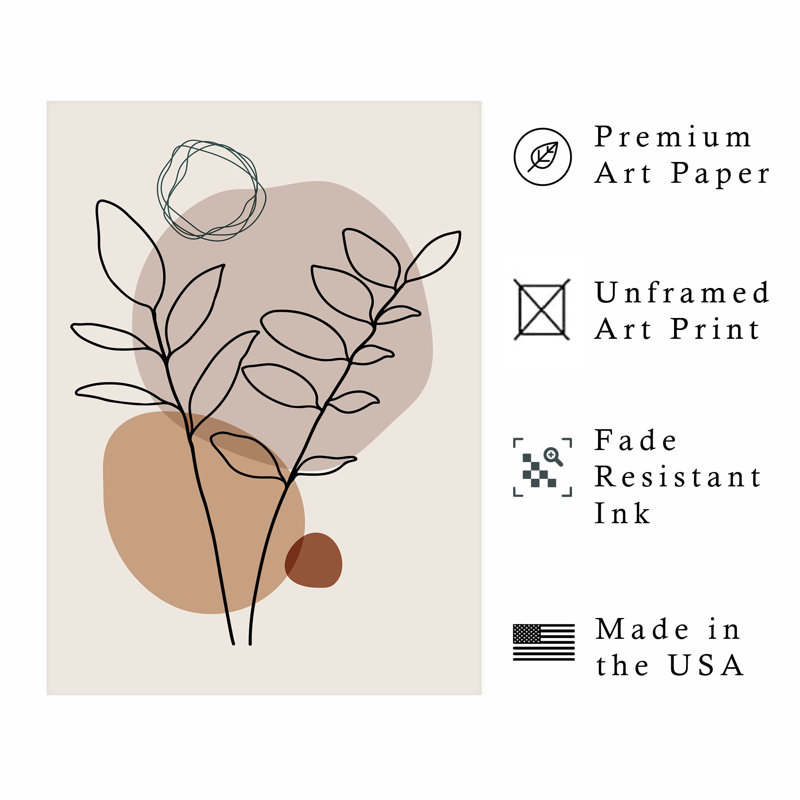 «Botanical Two Leaves», reproduction d'art non encadrée, H 30 po x l 20 po