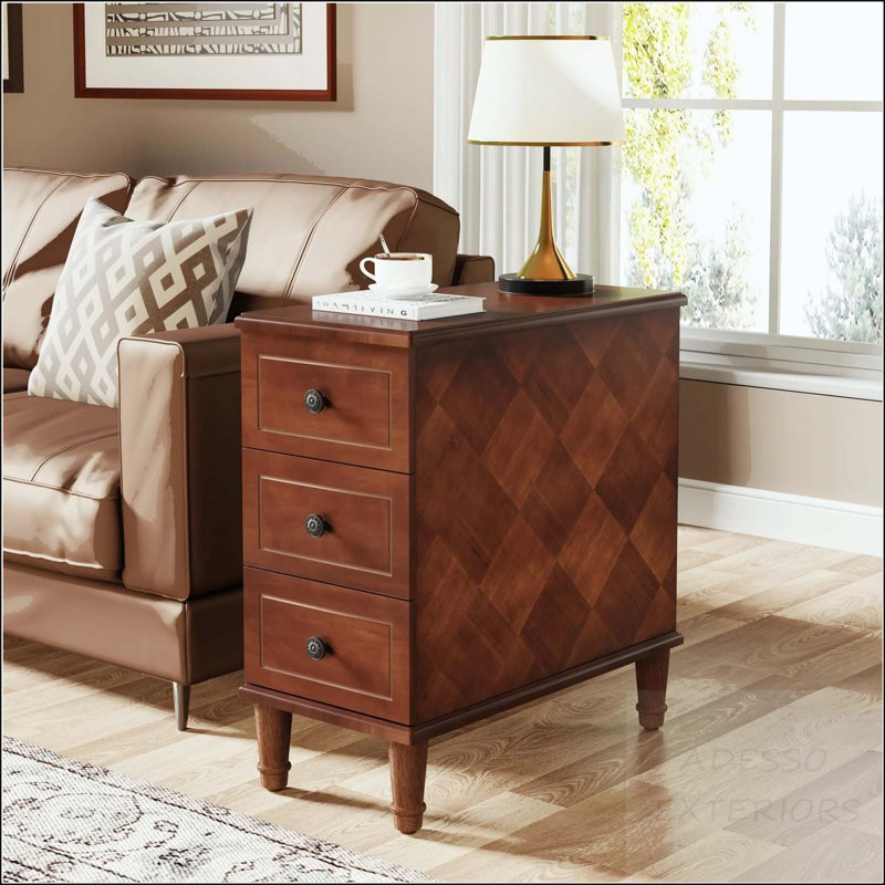 Solid Wood Nightstand with 3 Drawers (No Assembly Required)