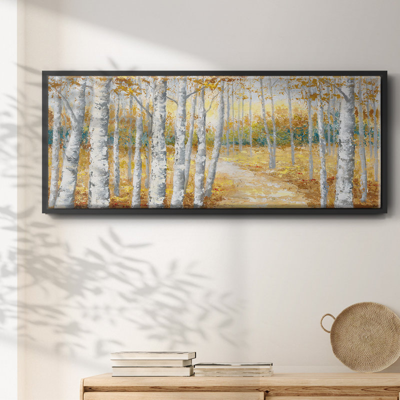 Birch Path I- Framed Canvas