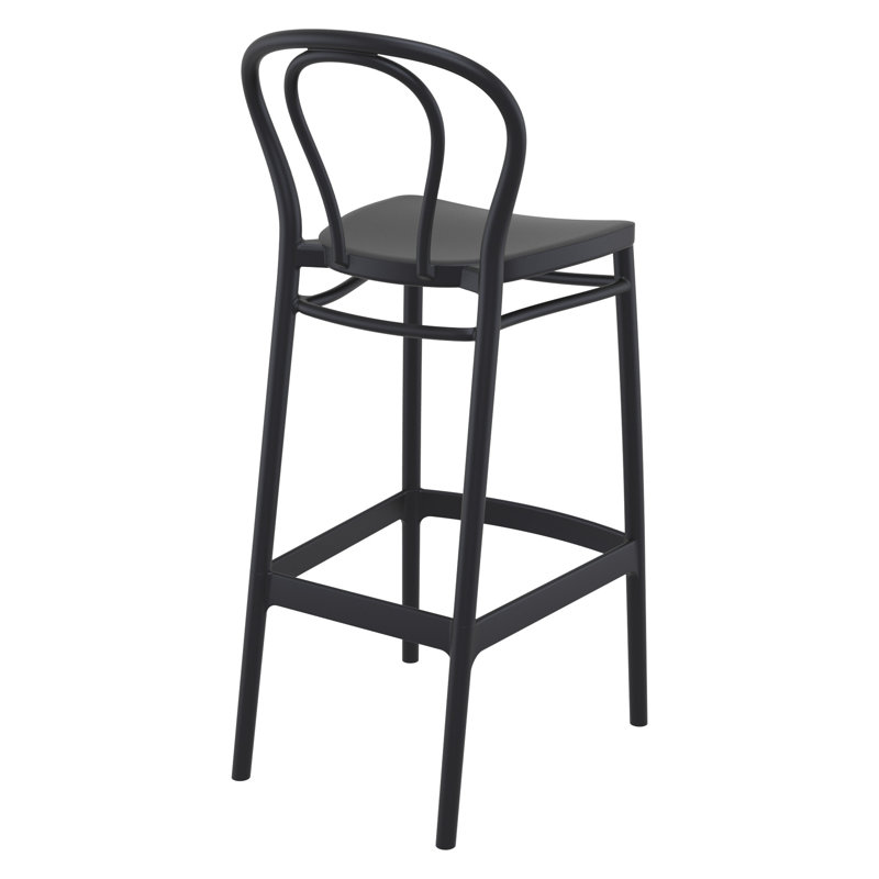 Tabouret de bar à dossier plein 41,7 po Farrah, Noir, Tabouret de bar (siège d'une hauteur de 29,5 po)