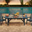 Table de salle à manger d'extérieur pour 4-6, table de jardin en PEHD de 66,9 po-349844965