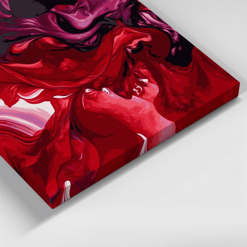 «Lyrical Abstraction 63», art mural sur toile rouge, H 8 po x l 10 po
