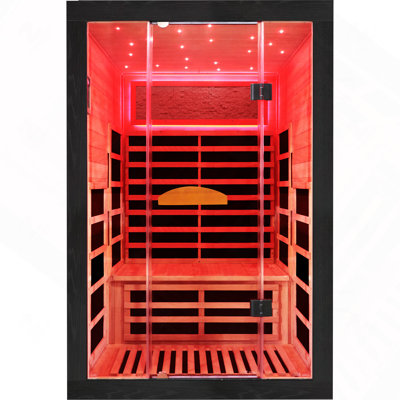2-Person Okoume Wood Far-Infrared Home Sauna Cabin