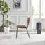 Dorsey Tan Upholstered Faux Leather Dining Chairs - Modern Mid Century Industrial Style