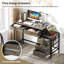 Computer Desk With 5 Drawers Home Office Desk With Side File Cabinet-628275677