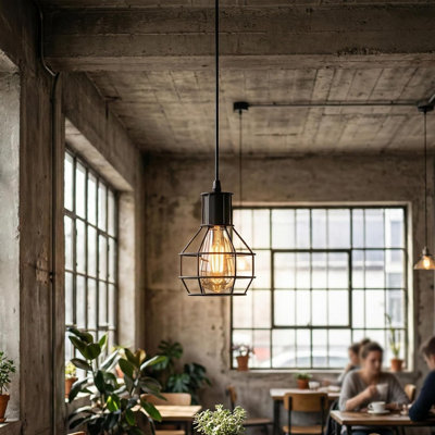 1 - Light Black Caged Pendant