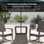 Square Metal Outdoor Coffee Table With Umbrella Hole , 54cm W 54cm D
