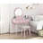 Captivating Pink Vanity Dresser With Mirror & Stool - Bedroom Element And For Functional Storage Unit