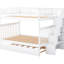 Lit double au-dessus d'un lit superposé avec lit gigogne et escalier, bois de pin blanc, garde-corps, choix de rangement pratiques, assemblage inclus rapidement-1044405824
