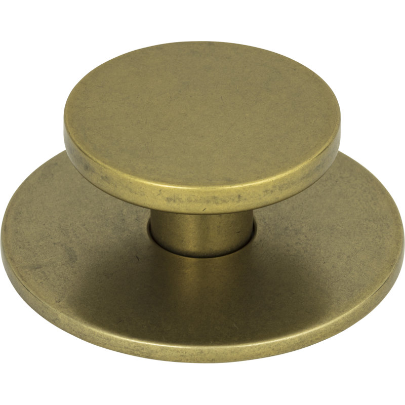 Dot 2" Diameter Round Knob, Brass, 2"