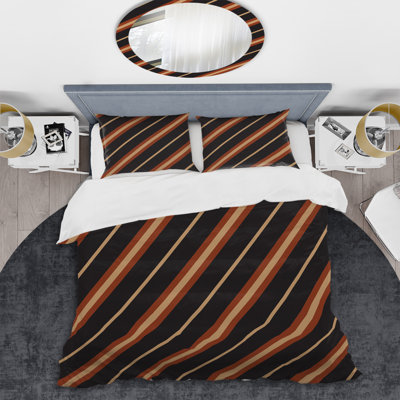 Ensemble de housse de couette en microfibre noir / brun 3 pièces