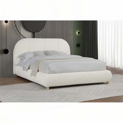 Grand lit en tissu doux en toile de jute