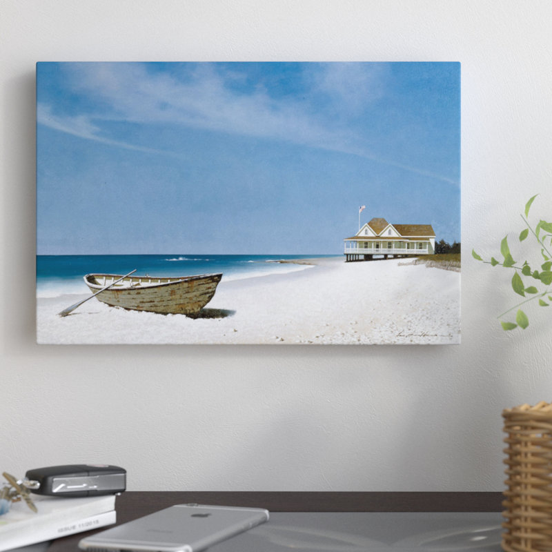 Beach house view ii, reproduction d’art sur toile tendue, H 40 po x l 60 po x P 1,5 po