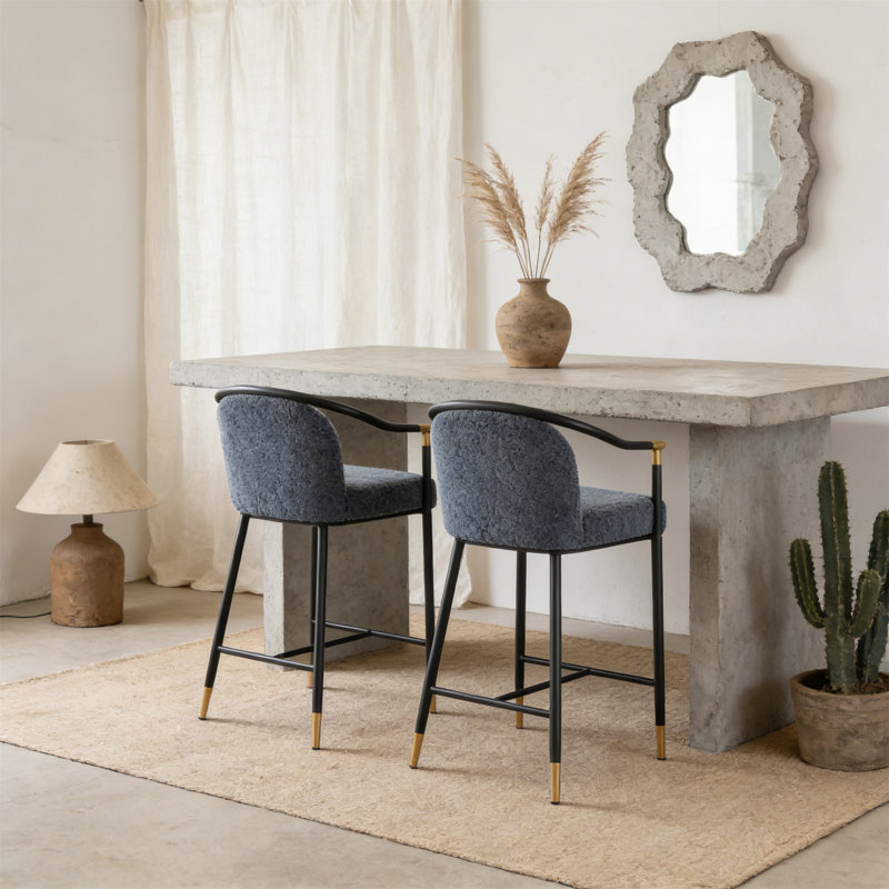 Tabouret de comptoir rembourré de 26 po de hauteur avec structure en métal