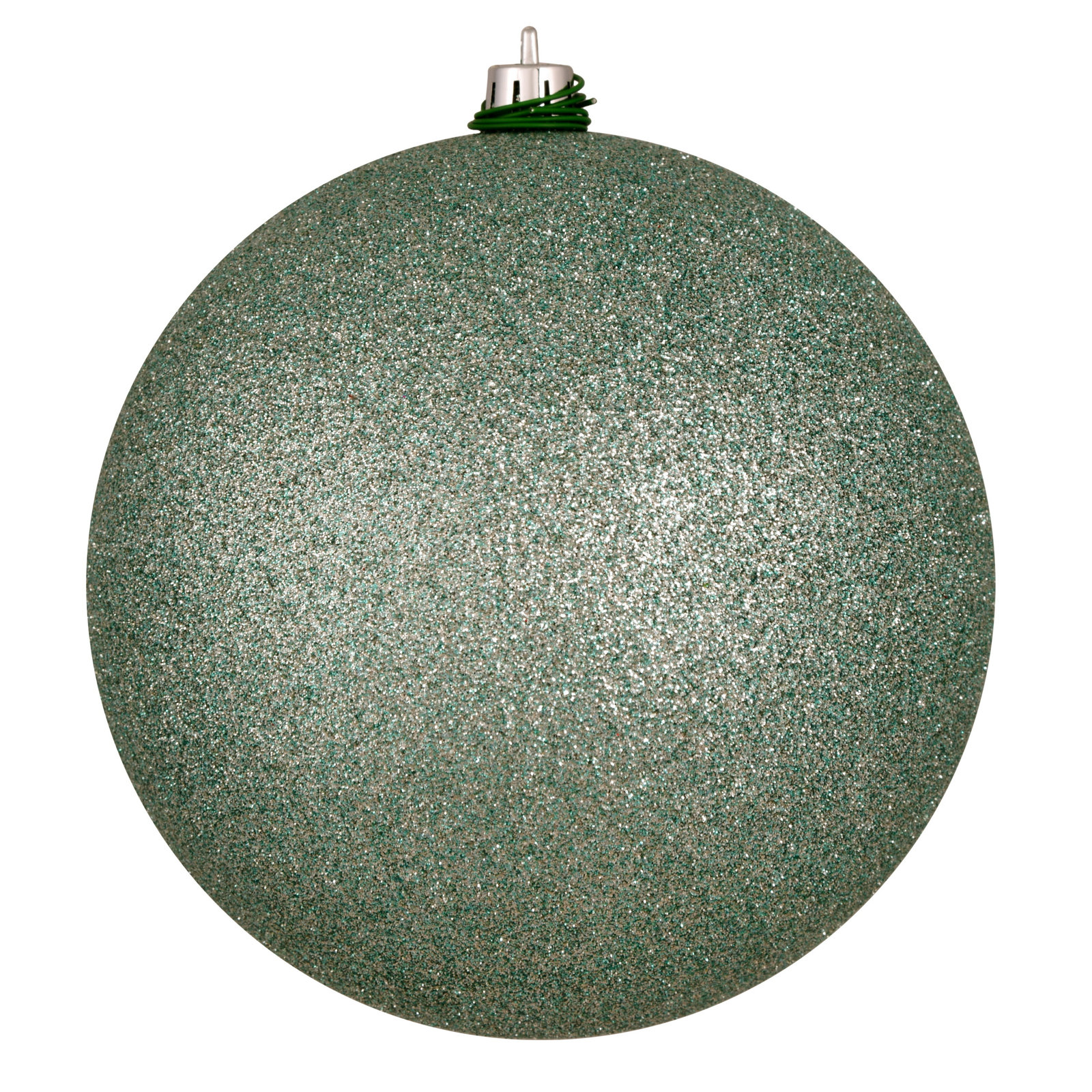 Holiday Décor Ball Ornament, 2.75" H x 2.75" W x 2.75" D, Frosty Mint Glitter