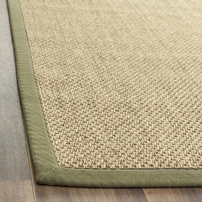 Tapis beige / vert en jute / sisal, Rectangle 9 pi x 12 pi