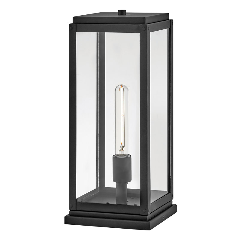 Max Pier Mount Outdoor Lantern, Black, No