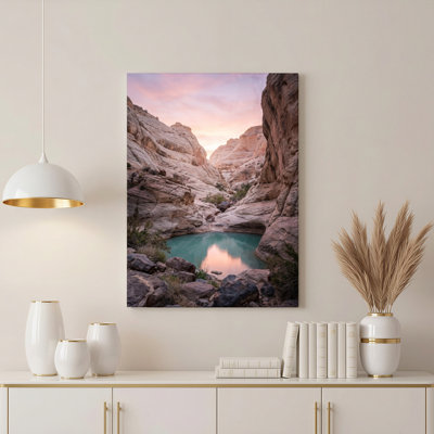Art mural sur toile Gallery Wrap pour le salon, la chambre à coucher, le bureau ou le vestibule - décoration murale décorative avec eau de canyon