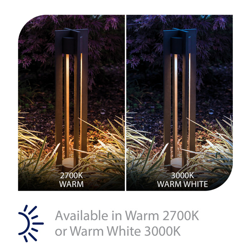 Chamber LED Bollard Light, 120, 3000K, Black on Aluminum