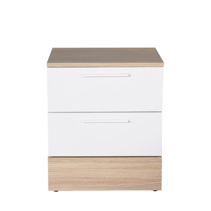 Teen White & Oak 2 Drawer Bedside Table Nightstand