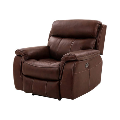 41.4" W Transitional Power Recliner, Brown