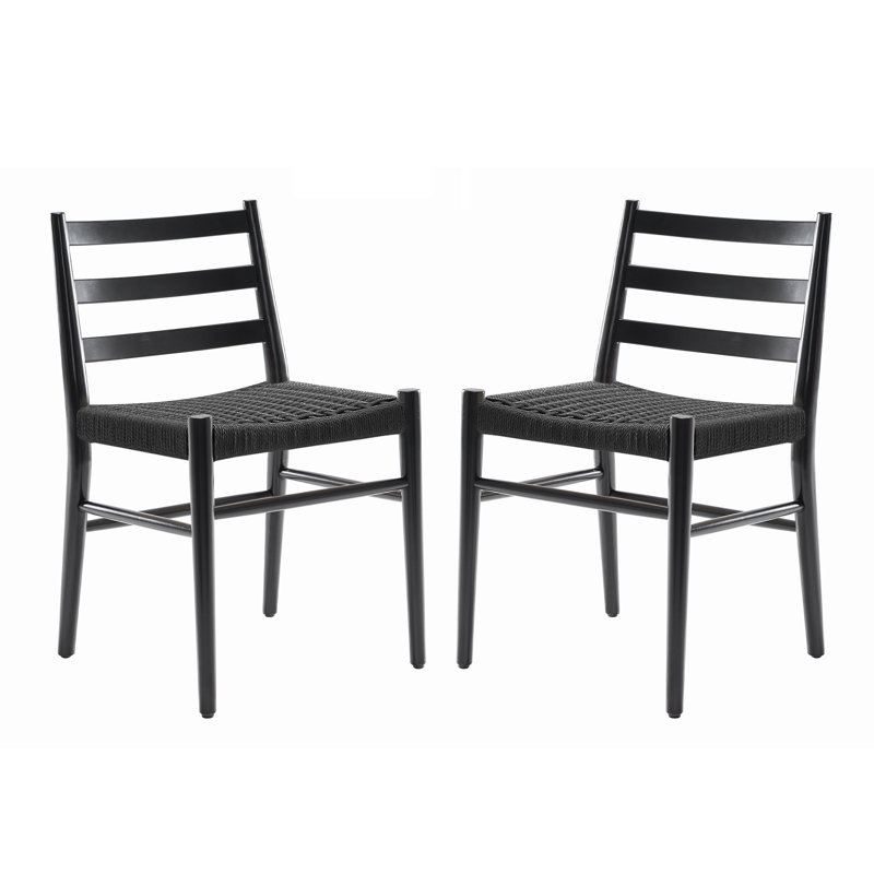 Atyanna 18.5'' H Upholstered Beech Side Chair, Black/Black