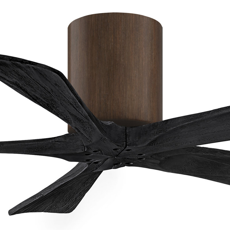 Ventilateur à pales encastré 5 pales Irene, Noyer, Noir mat, 42"