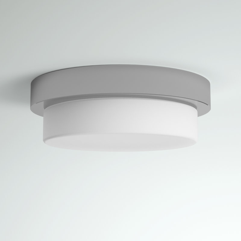 Plafonnier encastré 2 lumières 13 po Ayzen, Chrome, H 4,25 po x l 13 po x P 13 po