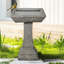 Bains d'oiseaux | Bain d'oiseaux d'extérieur carré moderne en béton 22,8 po de hauteur | Ciment béton | Piédestal à un niveau Birdbath
