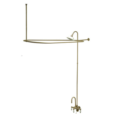 Vintage Diverter Tub and Shower Faucet with Porcelain Lever Handles, Satin Nickel