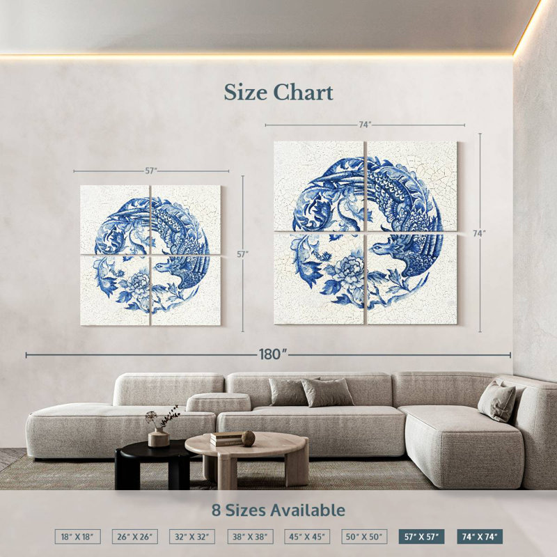 Porcelaine chinoise Brampt I, H 57 po x l 57 po