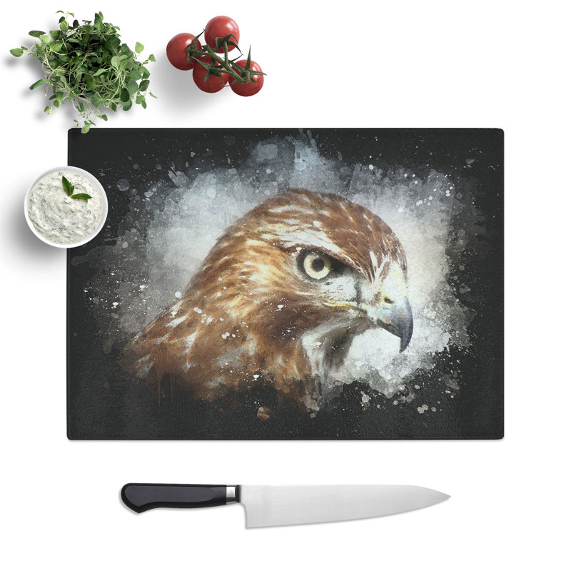 Tempered Glass Hawk Chopping Board, 28.5 cm x 39 cm