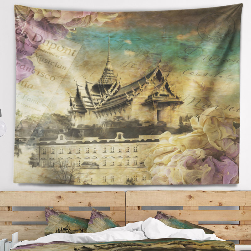 Tapisserie de château de style vintage, H 32 po x l 39 po