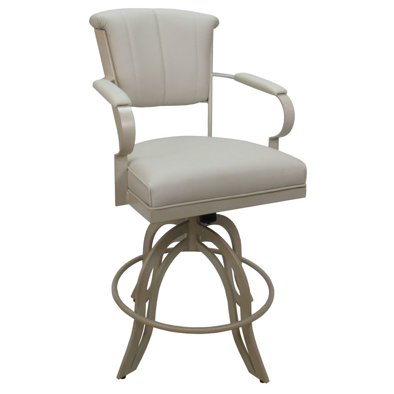 Swivel Metal Bar Stool 30" Seat, Beige, Ocean Beige, Bar Stool (30" Seat Height)