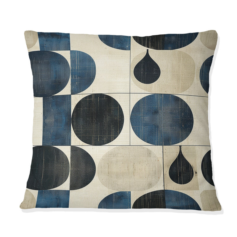 Coussin décoratif ivoire Midcentury Shapes I - Midcentury, H 16 po x l 16 po