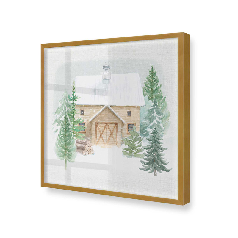 «Woodland Charm I», Cadre simple en or poli, bois massif, H 13,75 po x l 13,75 po