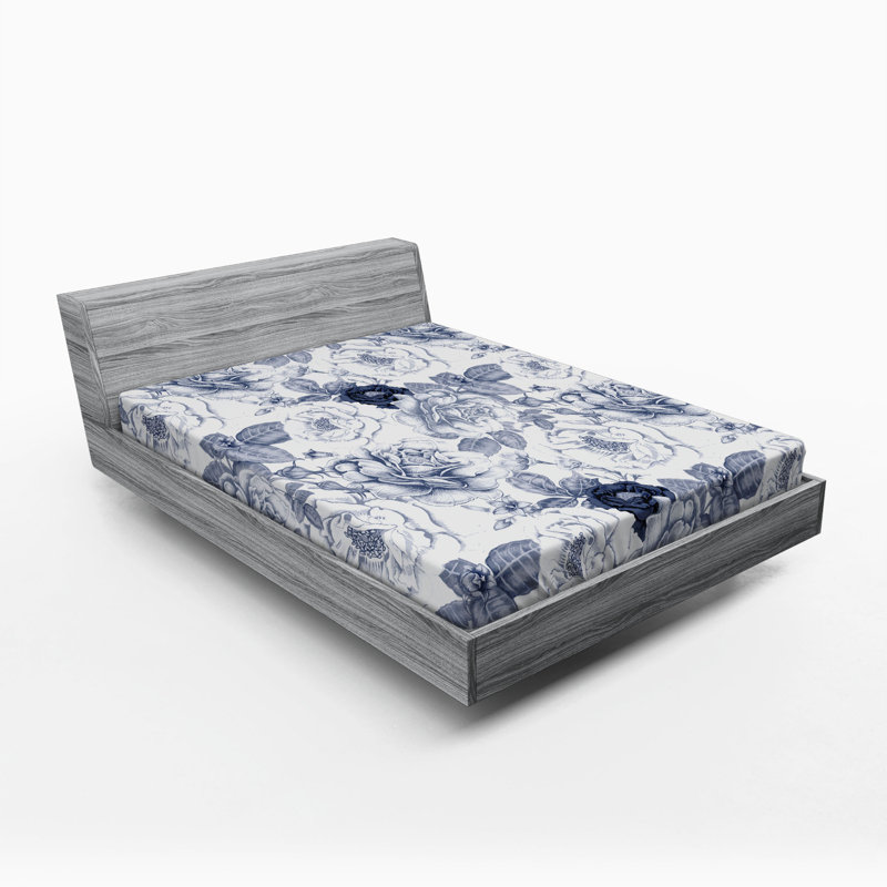 Microfiber Floral Fitted Sheet, Full Fitted Sheet