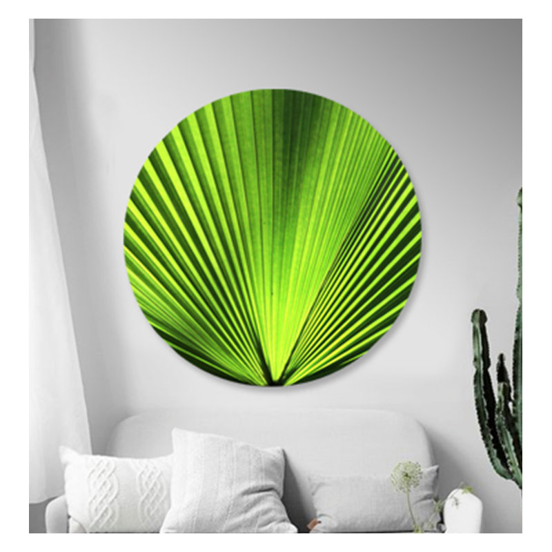 Palmier vert - impression sur verre, H 46 po x l 46 po x P 2,5 po