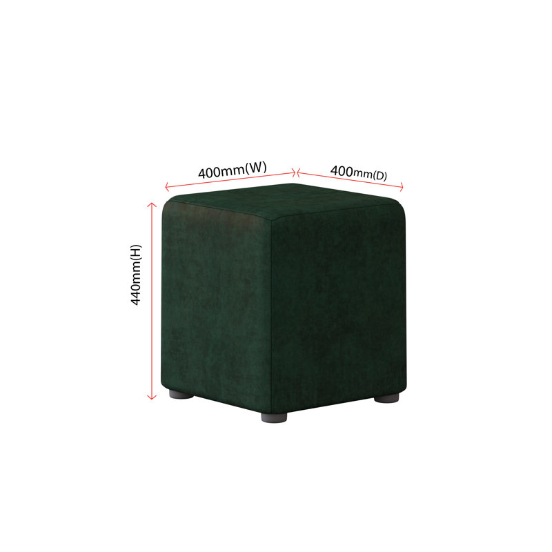 Aliete Accent Stool, Velvet, Hunter Dark Green