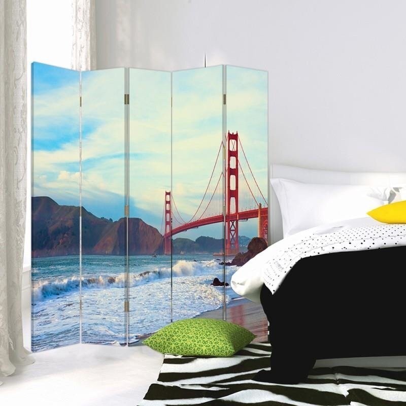 Raumteiler Golden Gate Bridge mit 5 Paneelen